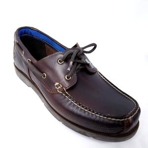 Timberland Mens Boat Shoes 9.5 Dark Brown Leather